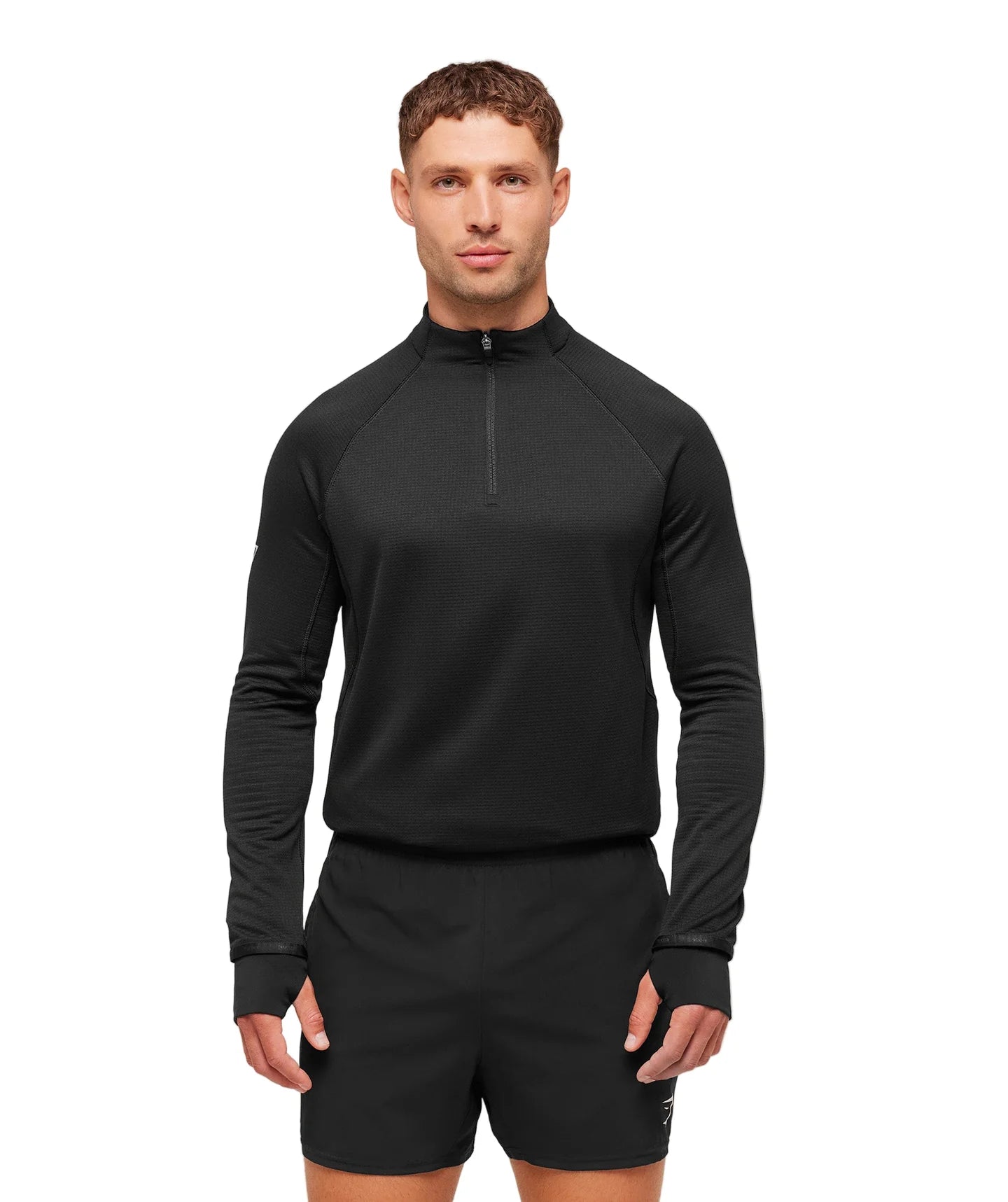 Running 1/4 Zip slim fit Black