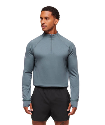 Running 1/4 Zip slim fit Iron Blue