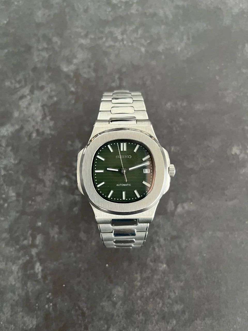 SEIKO MOD NAUTILUS METALLIC GREEN