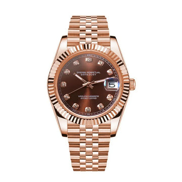 SEIKO MOD DATEJUST CHOCOLATE CRYSTALS / ROSE GOLD