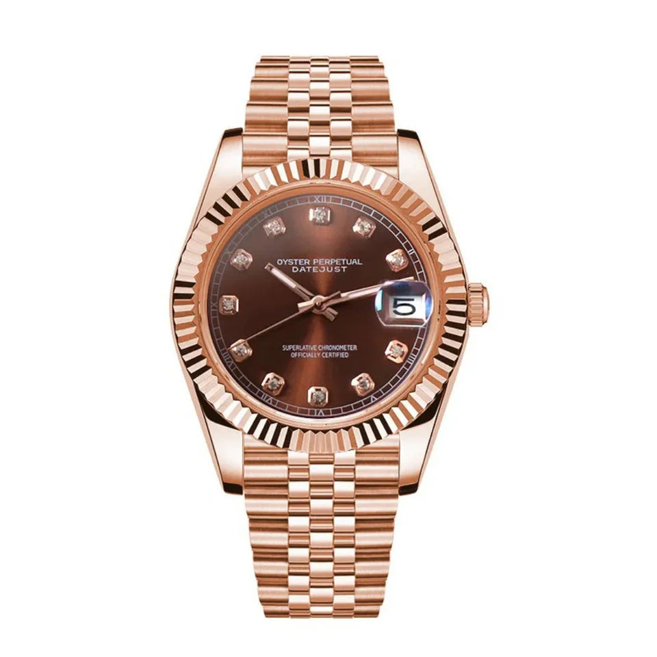 SEIKO MOD DATEJUST CHOCOLATE CRYSTALS / ROSE GOLD