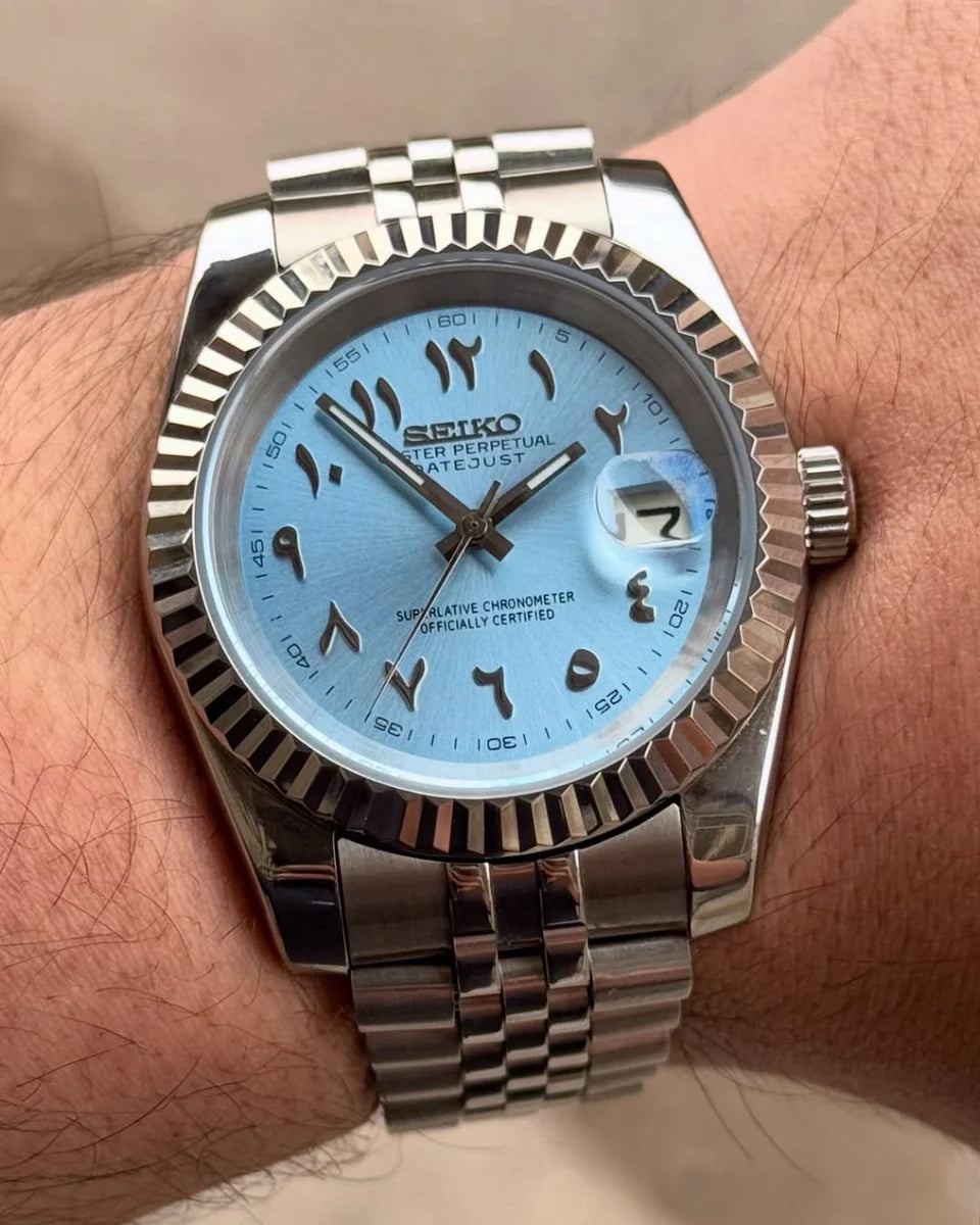 SEIKO MOD DATEJUST ICE BLUE ARABIC