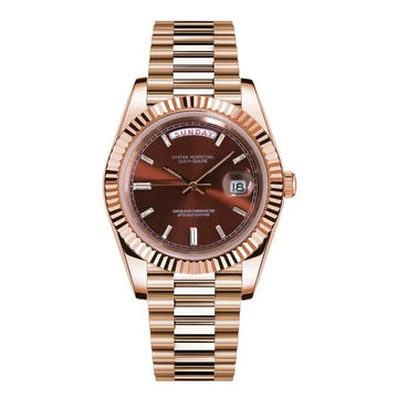 SEIKO MOD DAYDATE ROSEGOLD CHOCOLATE ARABIC