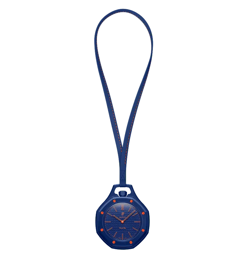 Swatch x Audemars Piguet Royal Pop Orenji Hachi angle view