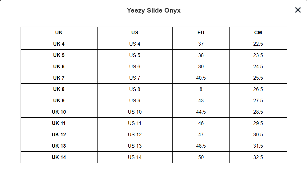 Size Chart