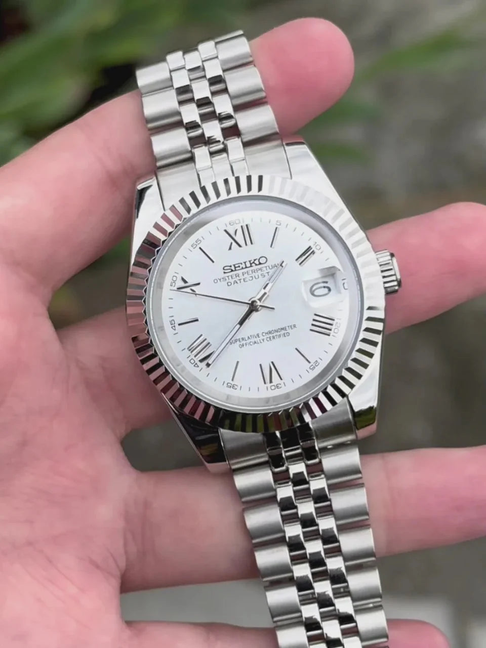 Seiko Mod OYST SILVER ROMAN