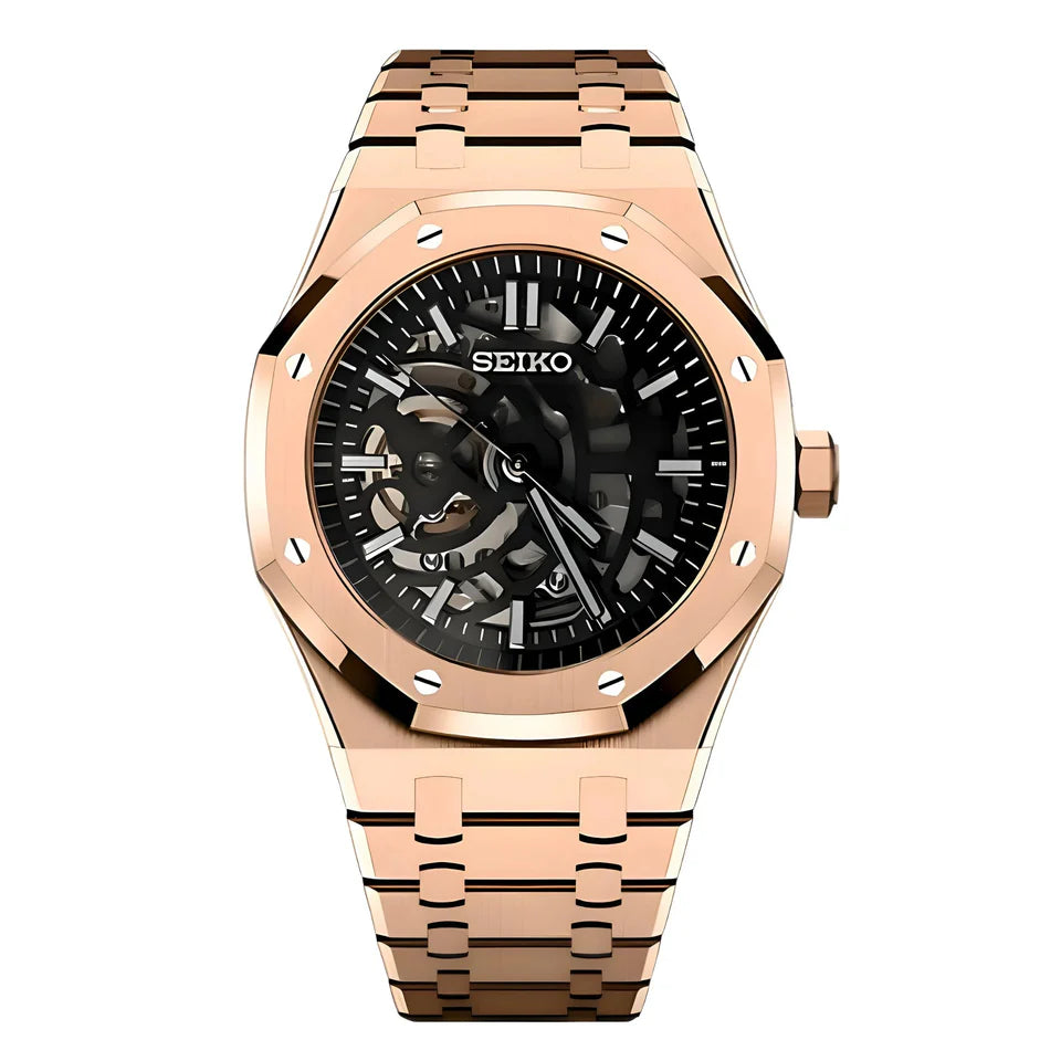 SEIKO OAK ROSEGOLD SKELETON