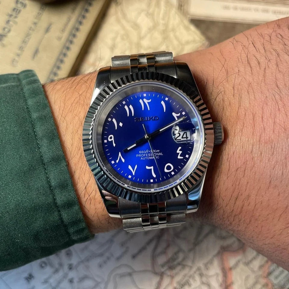 Seiko mod Oyst Royal Blue Arabic