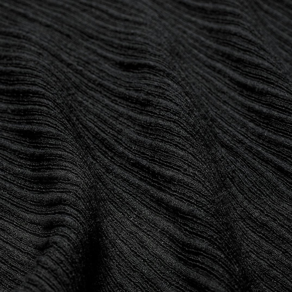 Sheer Knit LONG SLEEVE HENLEY Onyx