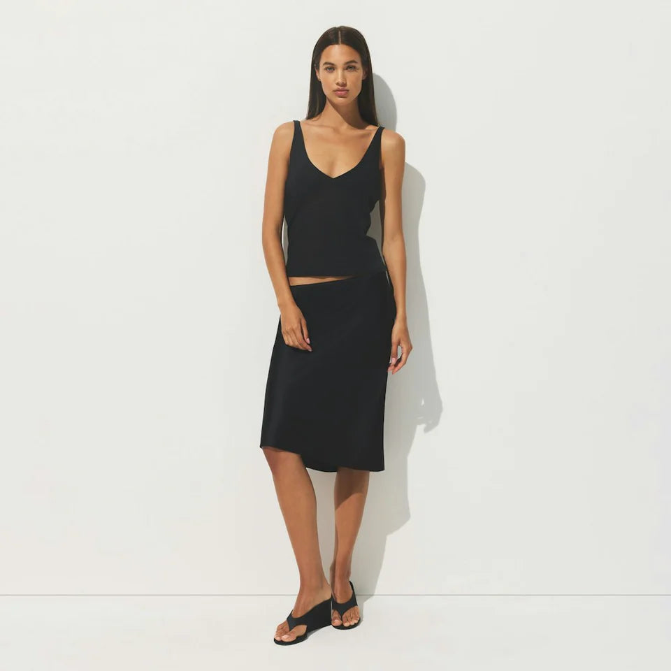 Sheer Rib V NECK TANK Soot