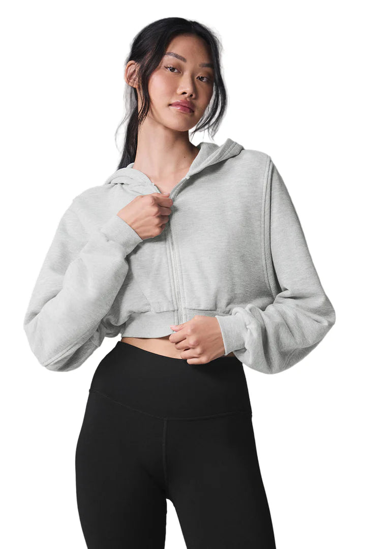 Sweet Escape Zip Up Hoodie Athletic Heather Grey