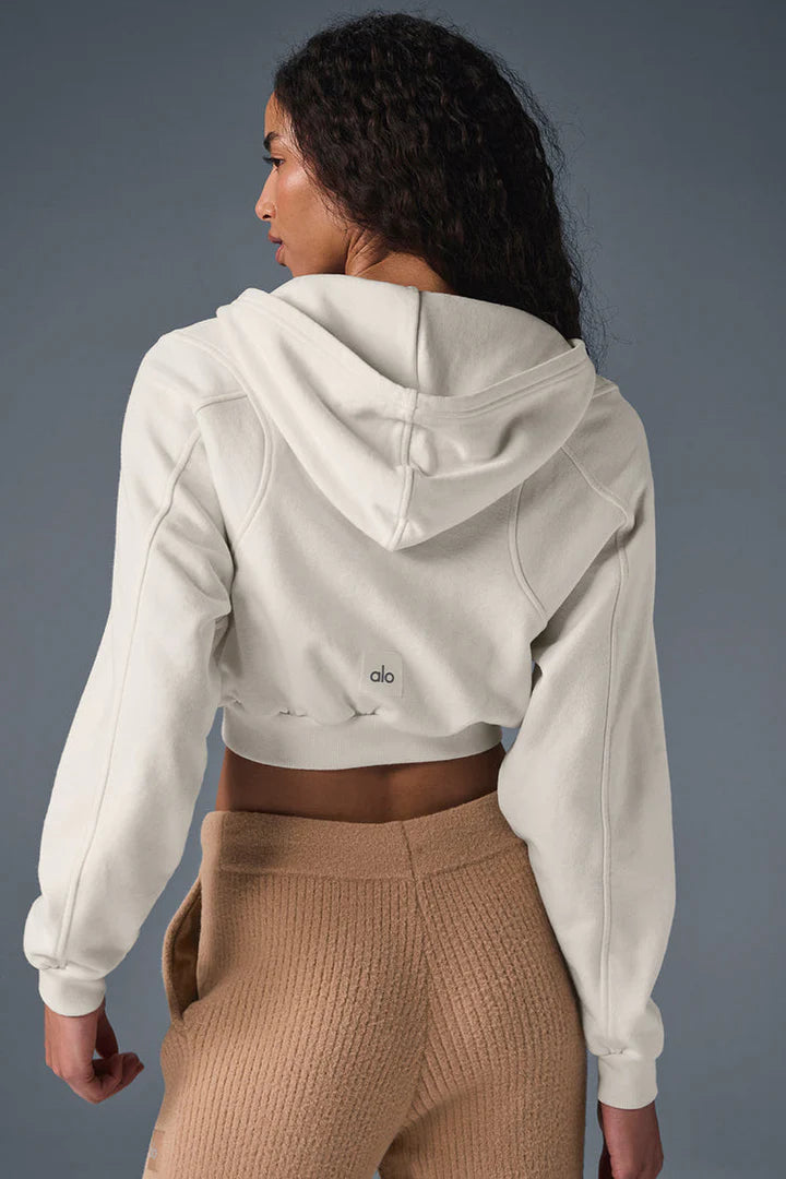Sweet Escape Zip Up Hoodie Ivory