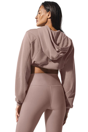 Sweet Escape Zip Up Hoodie Taupe