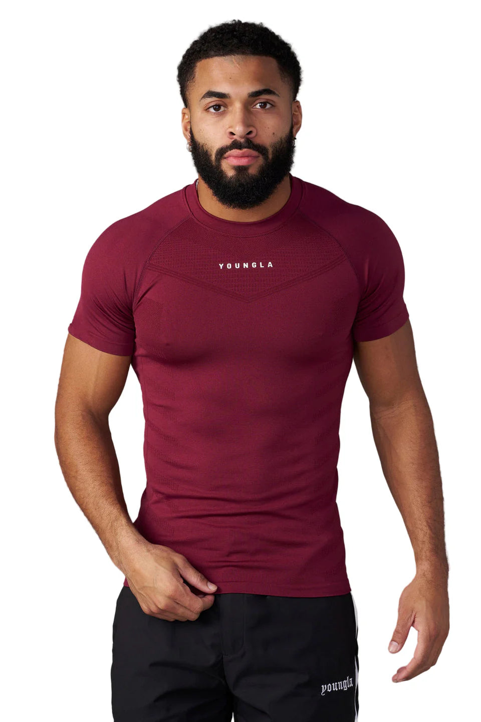 YOUNG LA 475 SuperVillain Compression Tees Burgundy