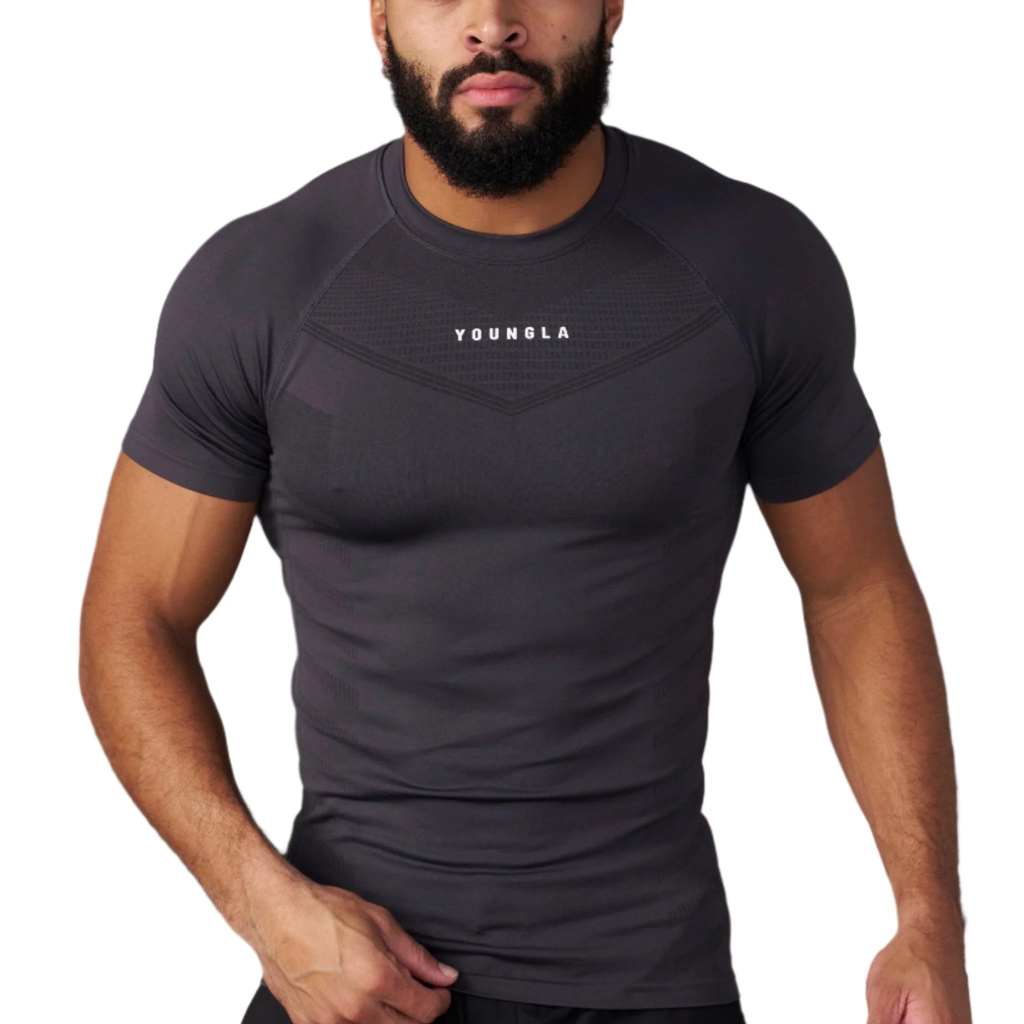 YOUNG LA 475 SuperVillain Compression Tees Charcoal