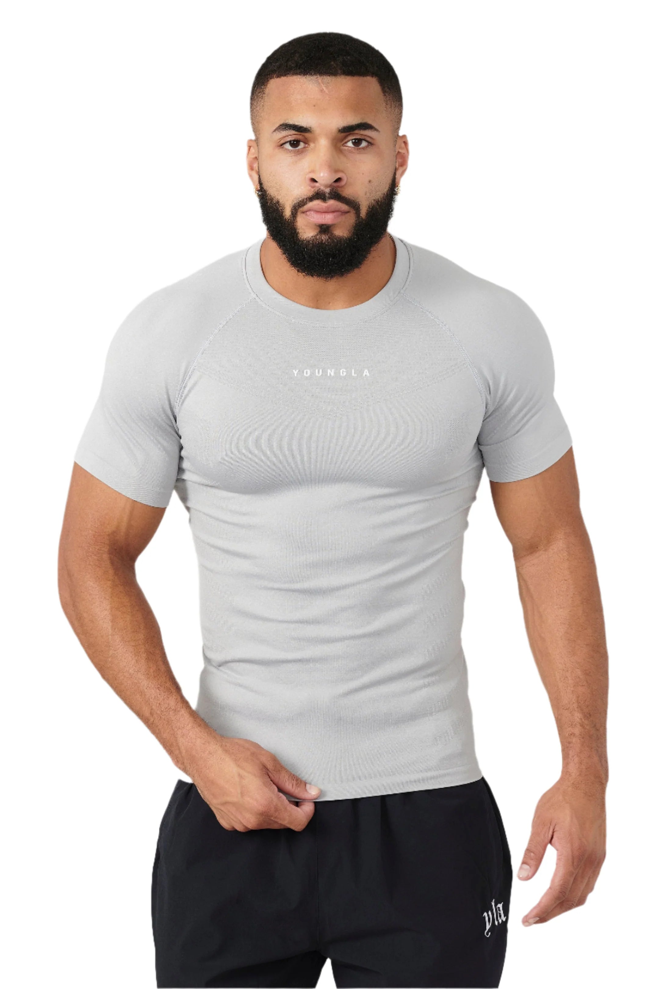 YOUNG LA 475 SuperVillain Compression Tees Grey