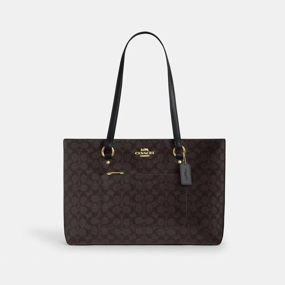 Coach Station Tote Signature Canvas Gold/Walnut/Black
