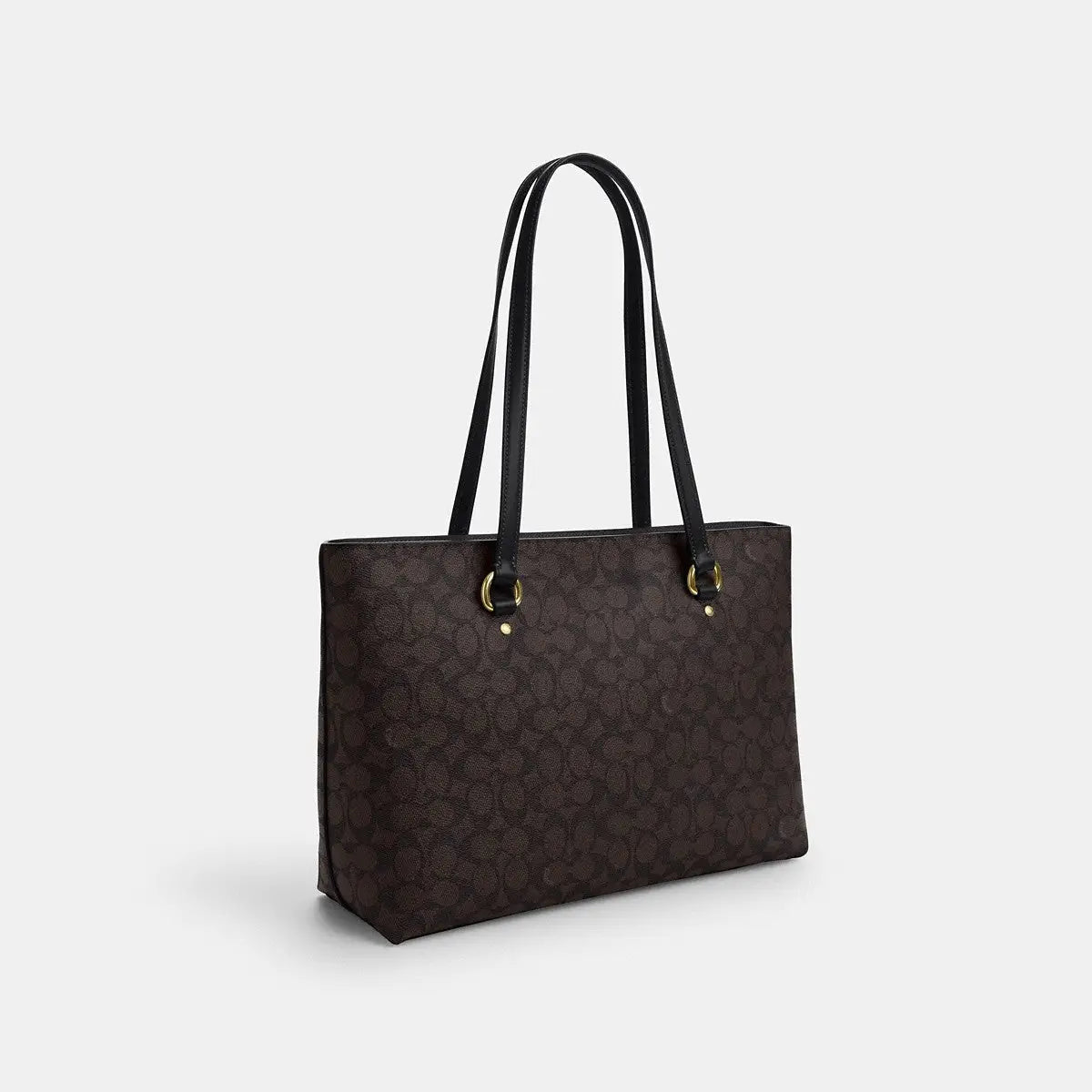 Coach Station Tote Signature Canvas Gold/Walnut/Black