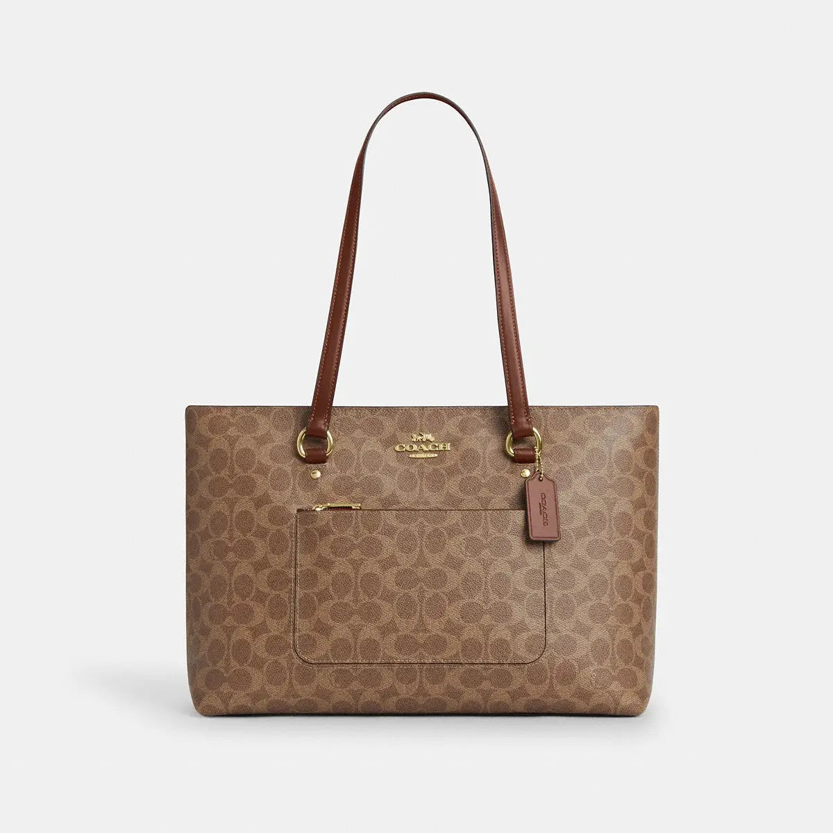 Coach Station Tote Signature Canvas Gold/Tan/Brown
