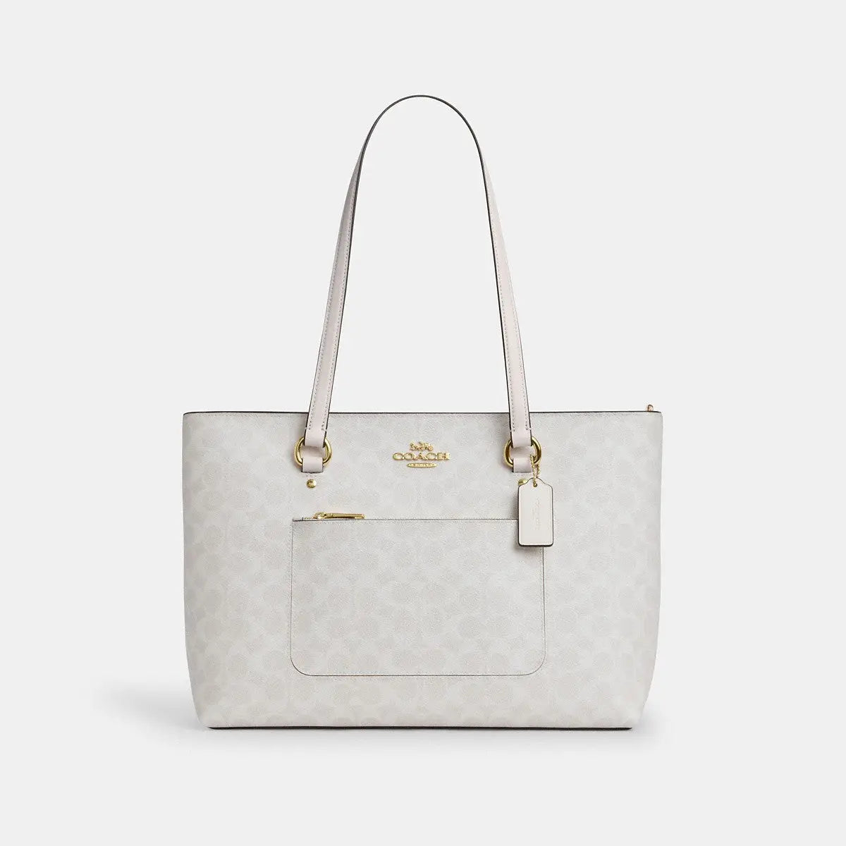 Coach Station Tote Signature Canvas Gold/White/Chalk