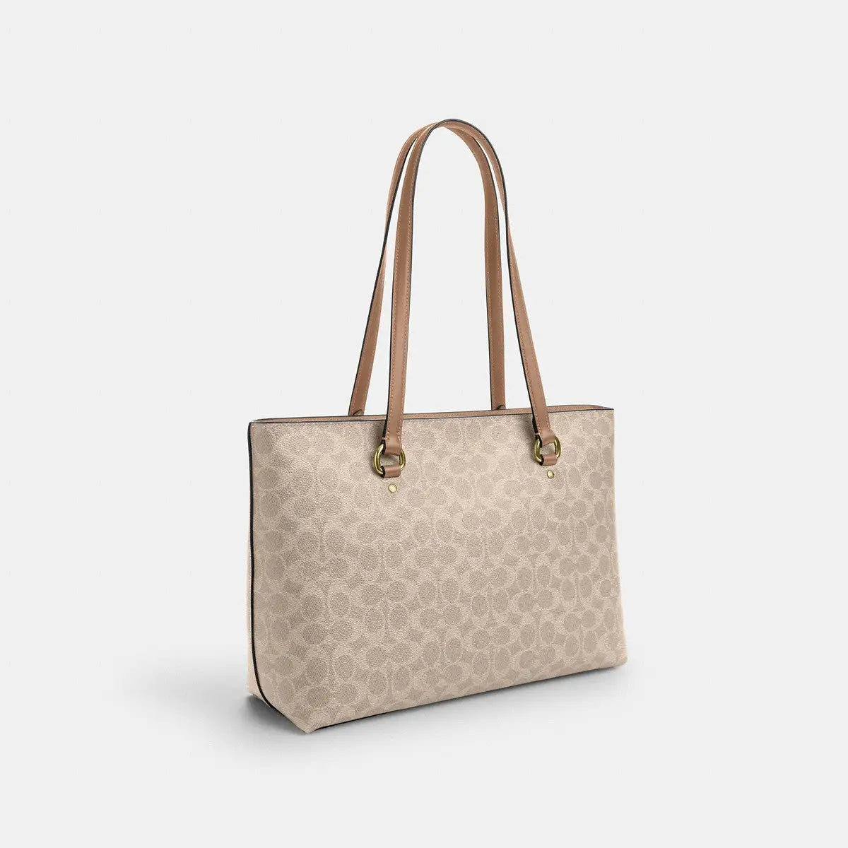 Coach Station Tote Signature Canvas Silver/Sand/Taupe