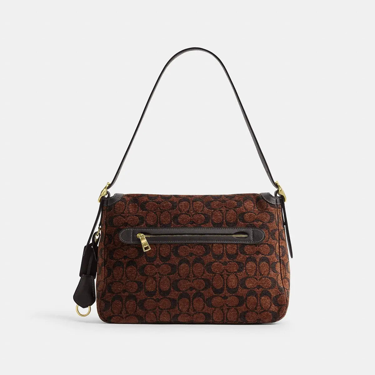 Coach Etta Flap Bag Signature Chenille Gold/Truffle