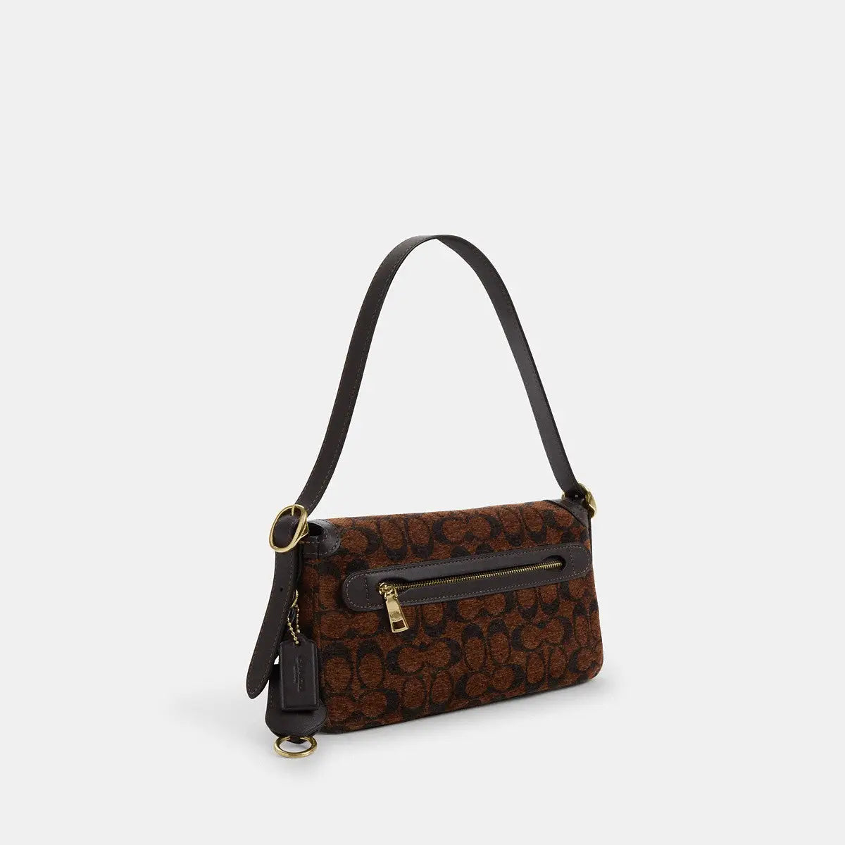 Coach Etta Small Flap Shoulder Bag Chenille Gold/Truffle