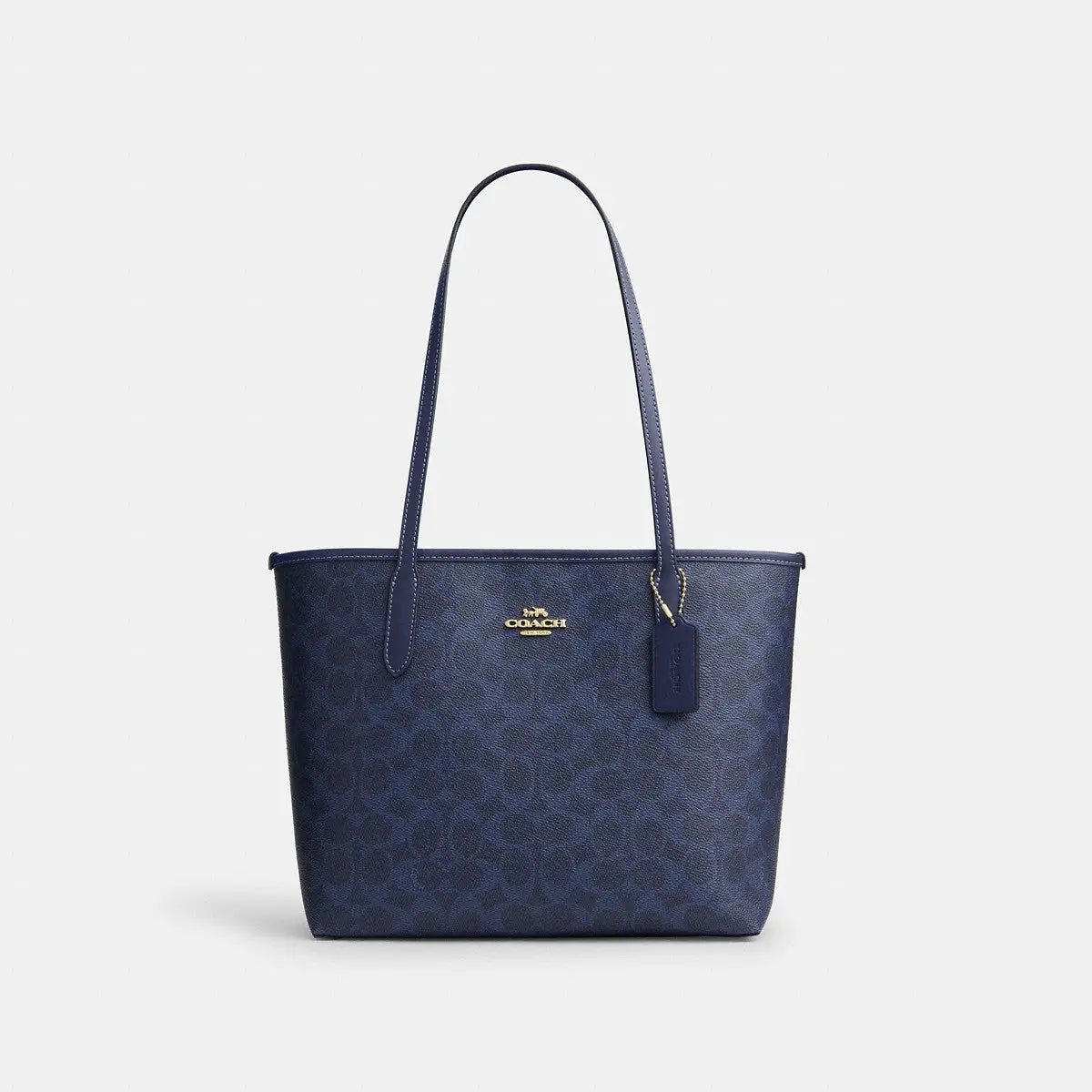 Coach Medium City Tote Signature Canvas Gold/Navy