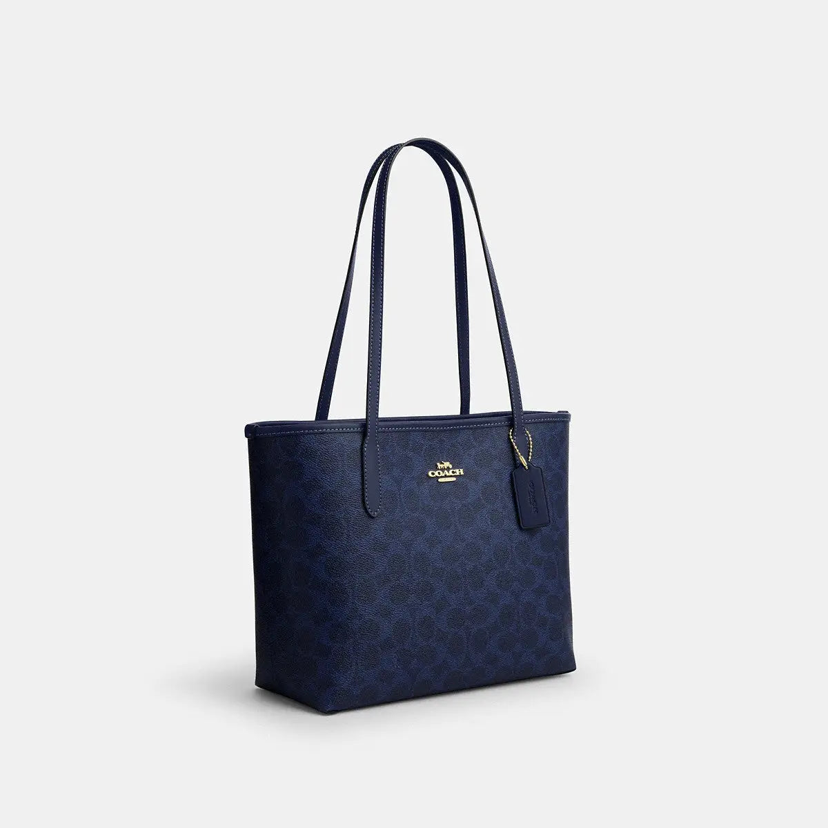 Coach Medium City Tote Signature Canvas Gold/Navy