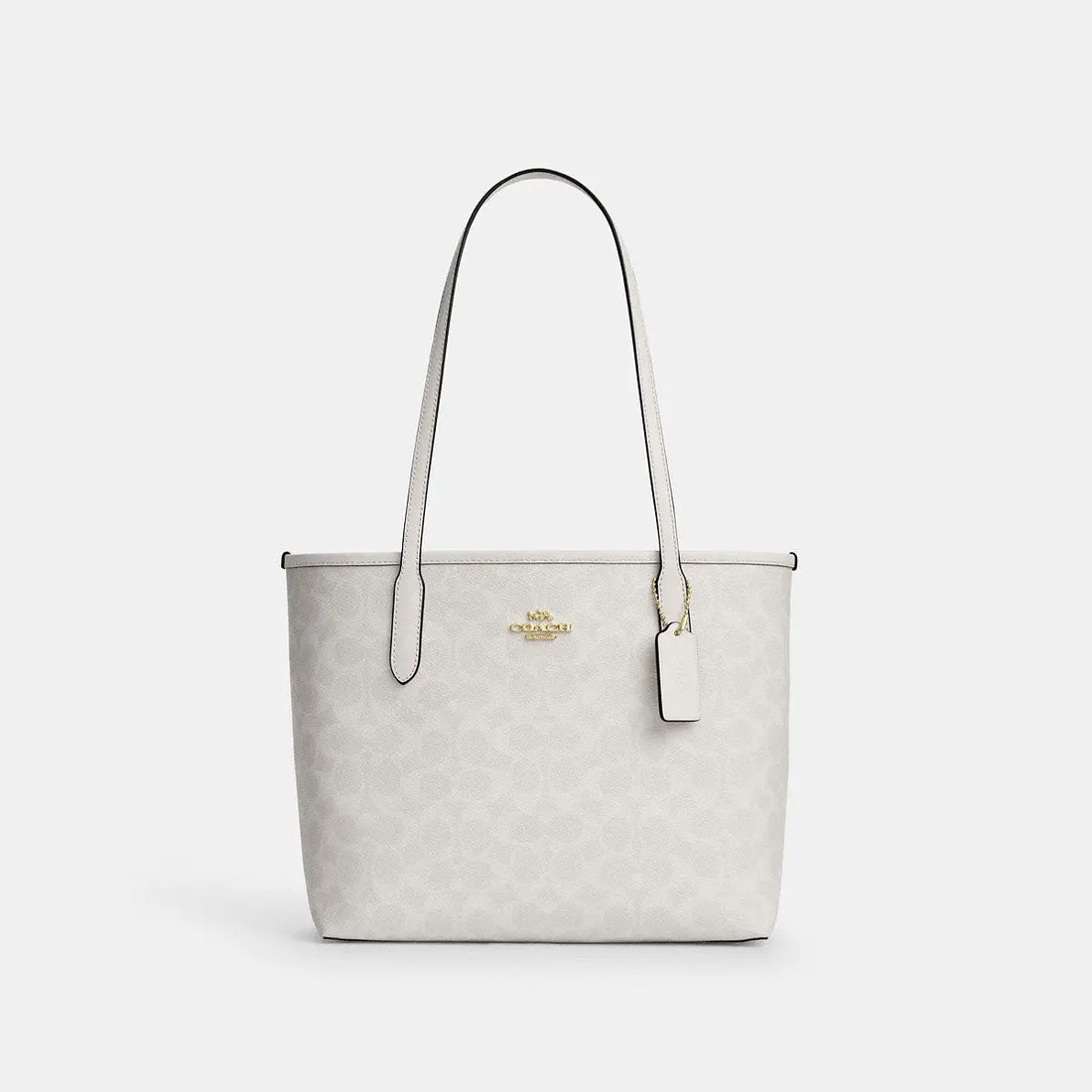 Coach Medium City Tote Signature Canvas Gold/White/Chalk