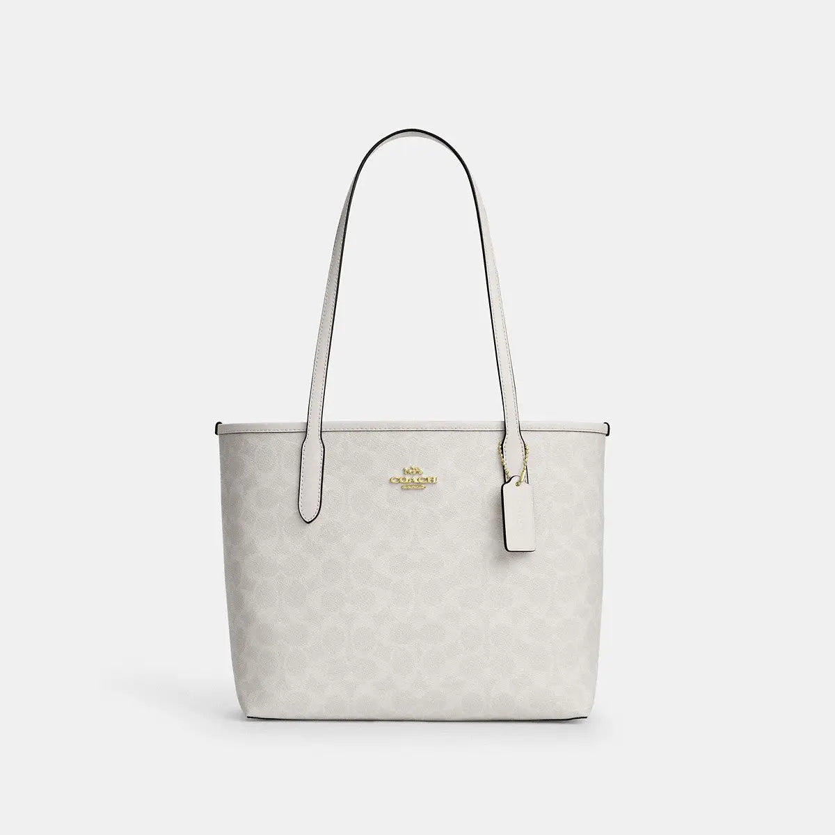 Coach Medium City Tote Signature Canvas Gold/White/Chalk