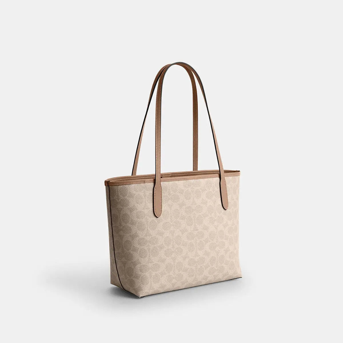Coach Medium City Tote Signature Canvas Silver/Sand/Taupe