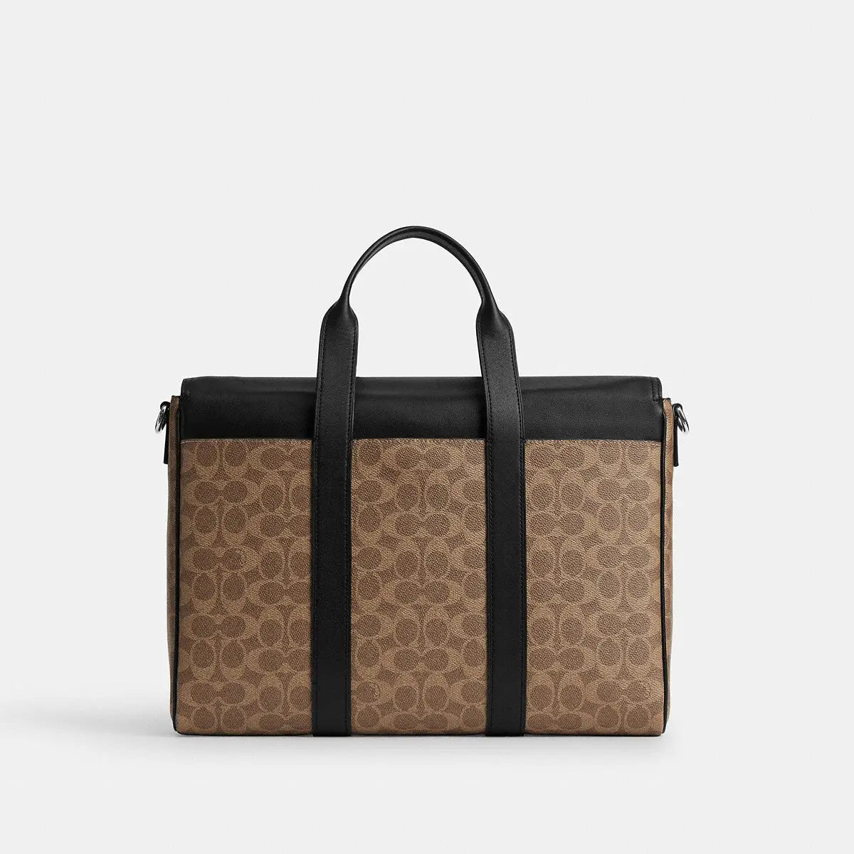 Coach Sullivan Portfolio Brief Signature Canvas Silver/Tan Black
