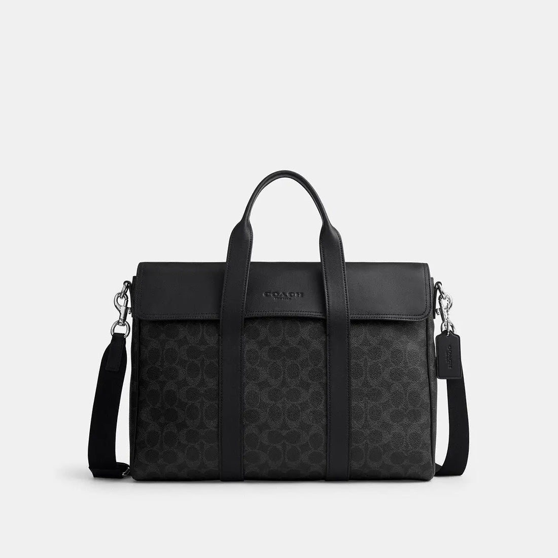 Coach Sullivan Portfolio Brief Signature Canvas Silver/Black Signature