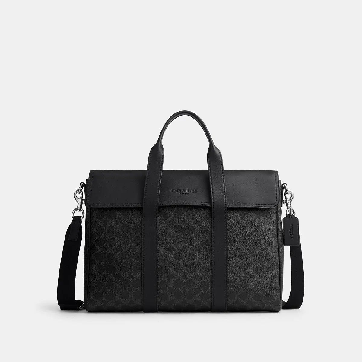 Coach Sullivan Portfolio Brief Signature Canvas Silver/Black Signature