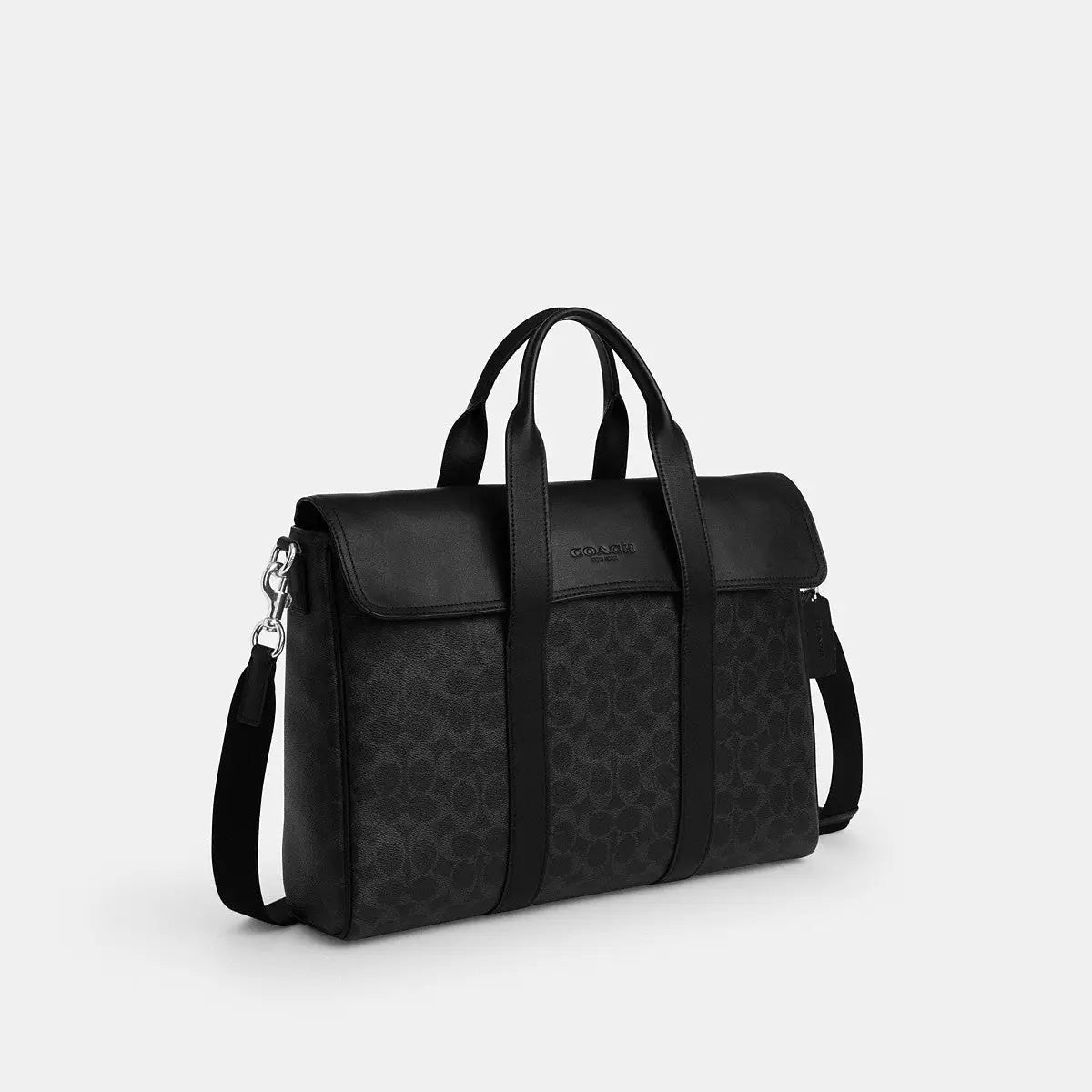 Coach Sullivan Portfolio Brief Signature Canvas Silver/Black Signature