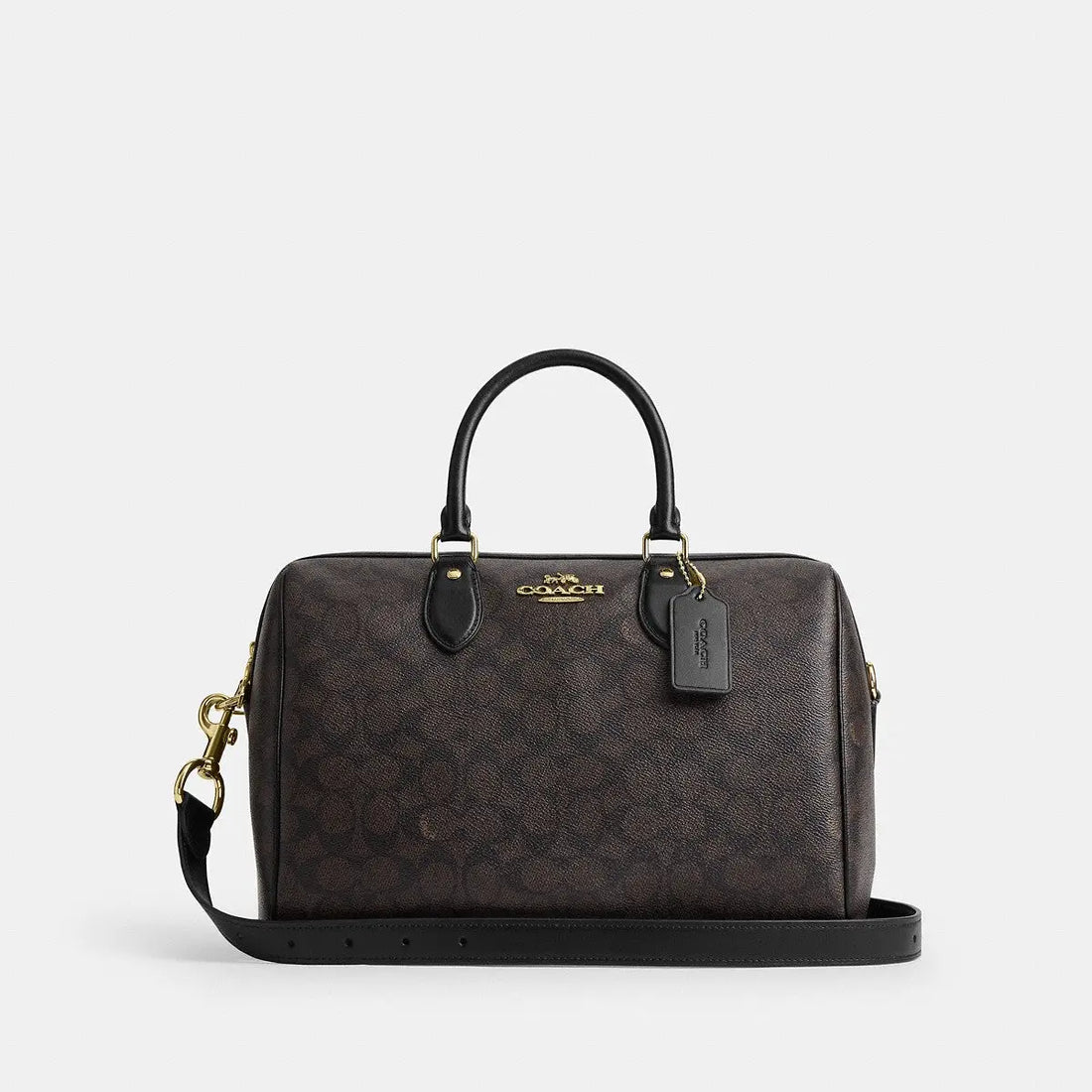 Coach Rowan Large Satchel Signature Canvas Gold/Walnut/Black