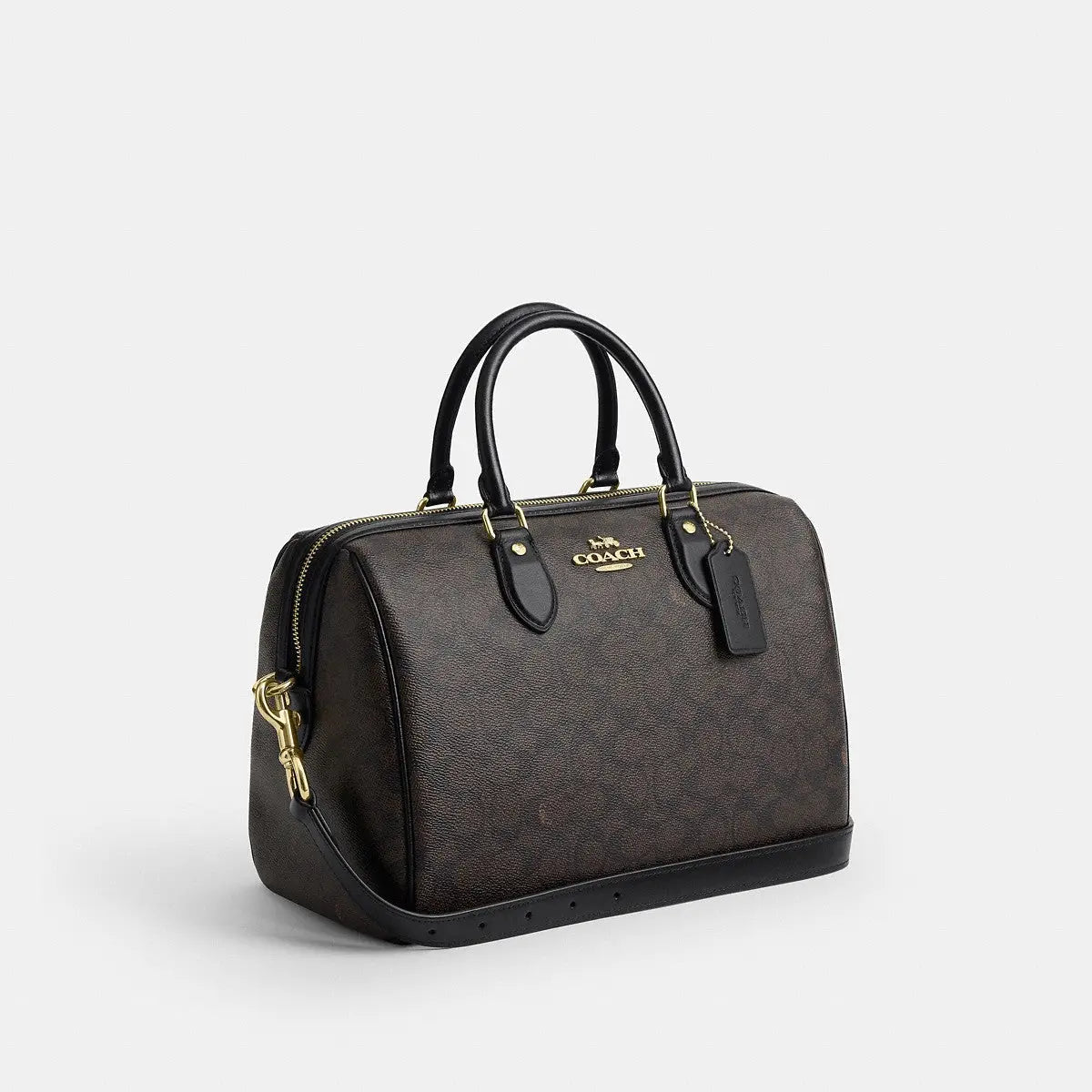 Coach Rowan Large Satchel Signature Canvas Gold/Walnut/Black