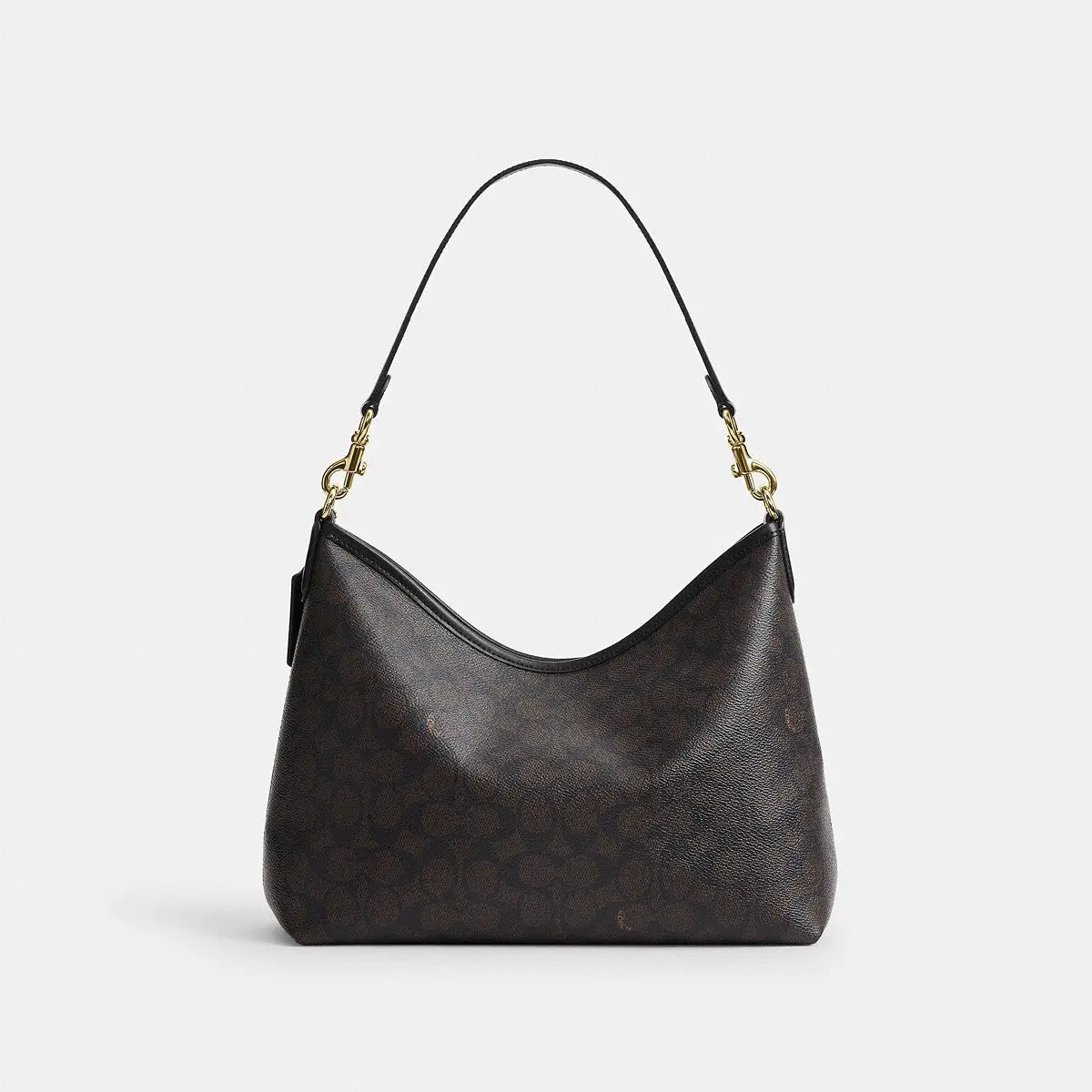 Coach Laurel Shoulder Bag Signature Canvas Gold/Walnut/Black