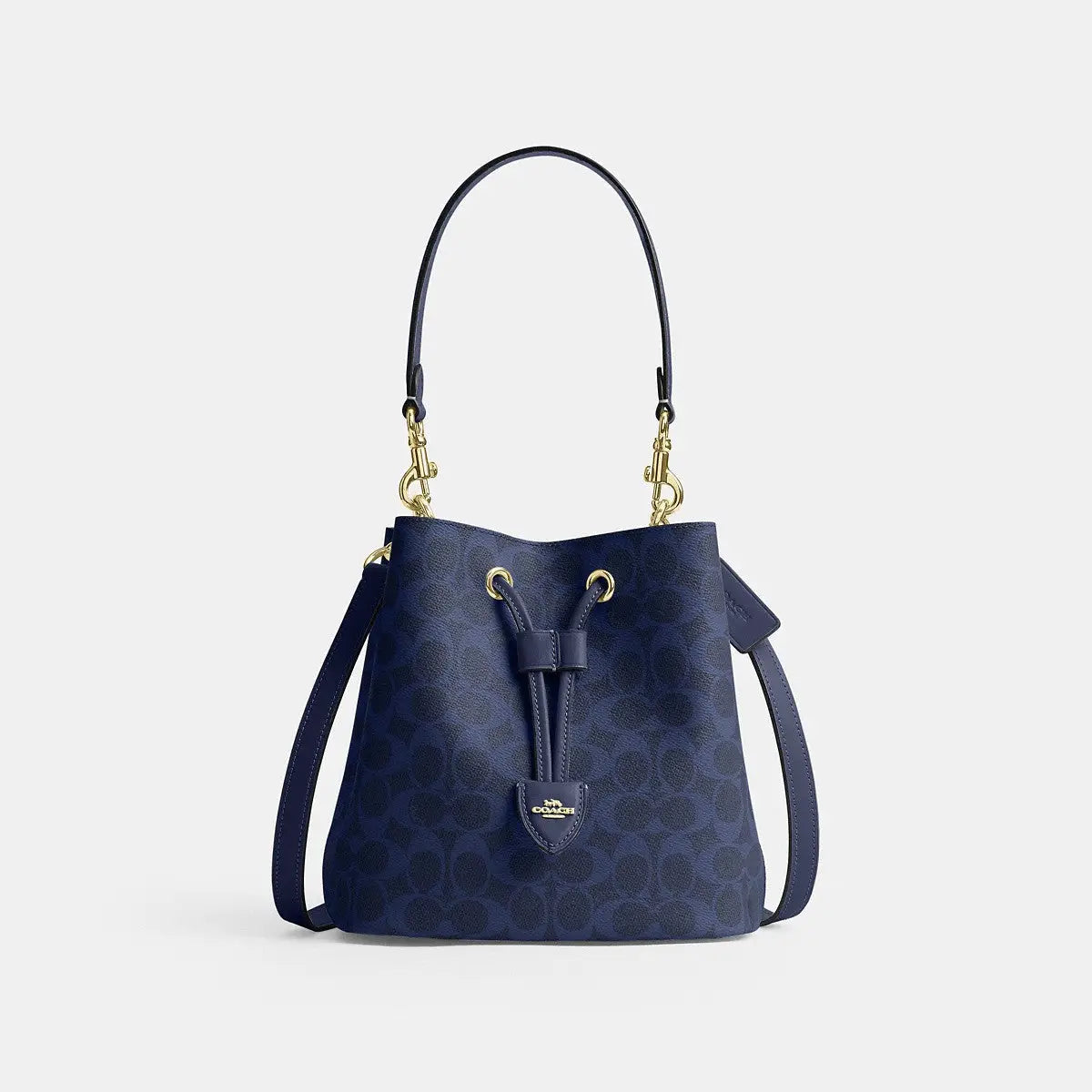 Coach Rowan Bucket Bag Signature Canvas Gold/Navy