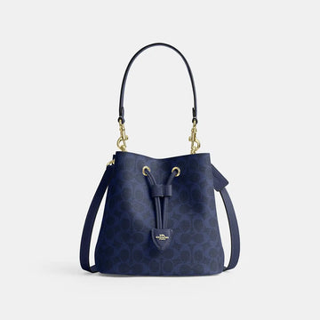 Coach Rowan Bucket Bag Signature Canvas Gold/Navy
