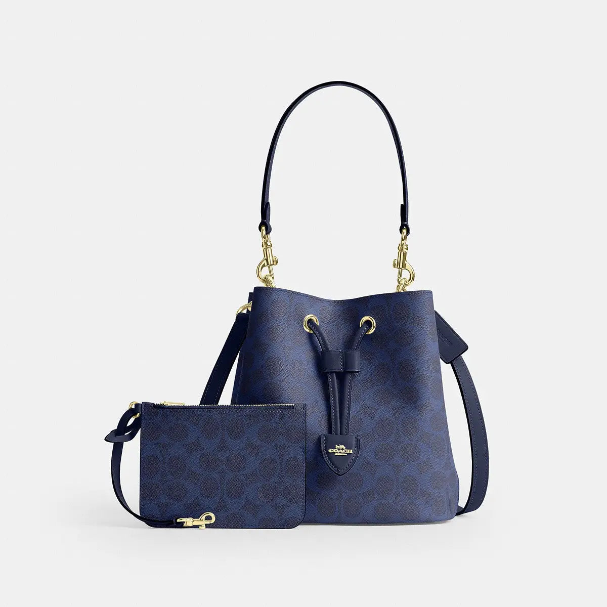 Coach Rowan Bucket Bag Signature Canvas Gold/Navy