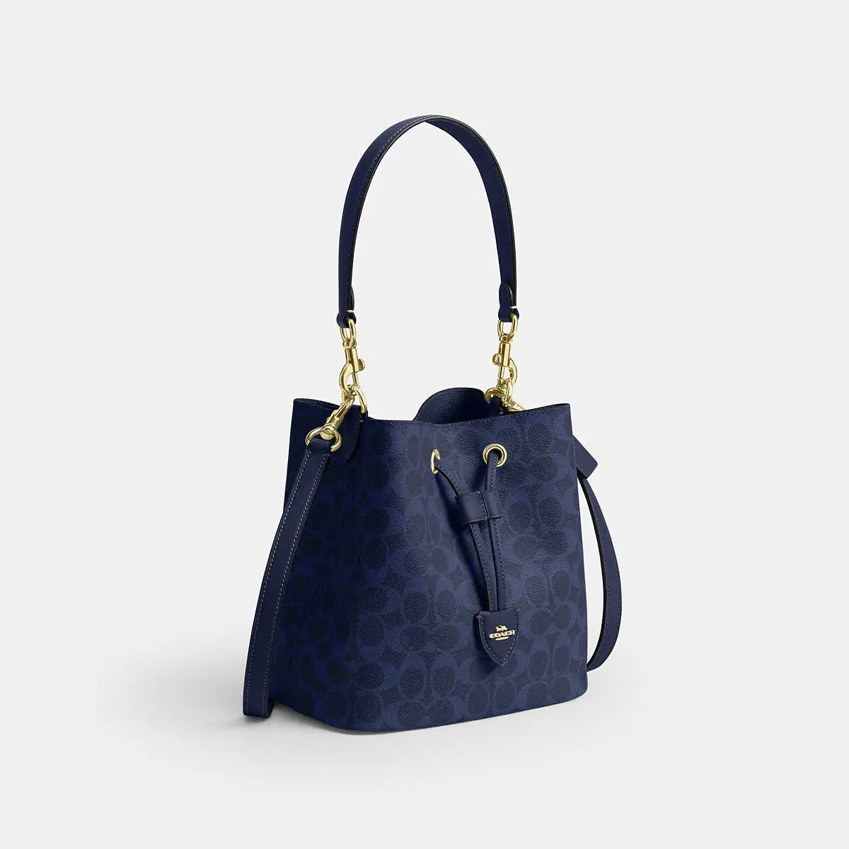 Coach Rowan Bucket Bag Signature Canvas Gold/Navy