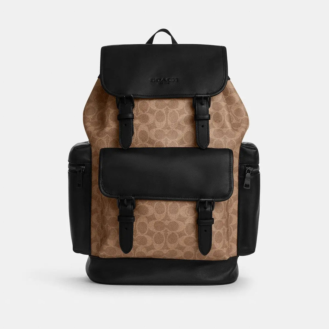 Coach Sprint Backpack Signature Canvas Matte Black/Tan Black