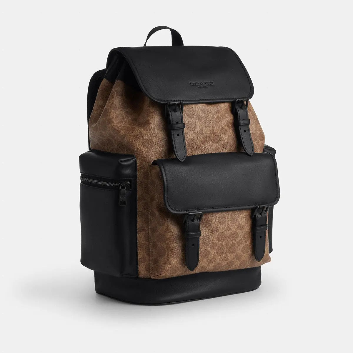 Coach Sprint Backpack Signature Canvas Matte Black/Tan Black