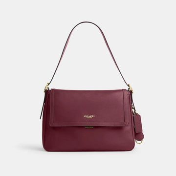Coach Etta Flap Bag Gold/Dark Cherry