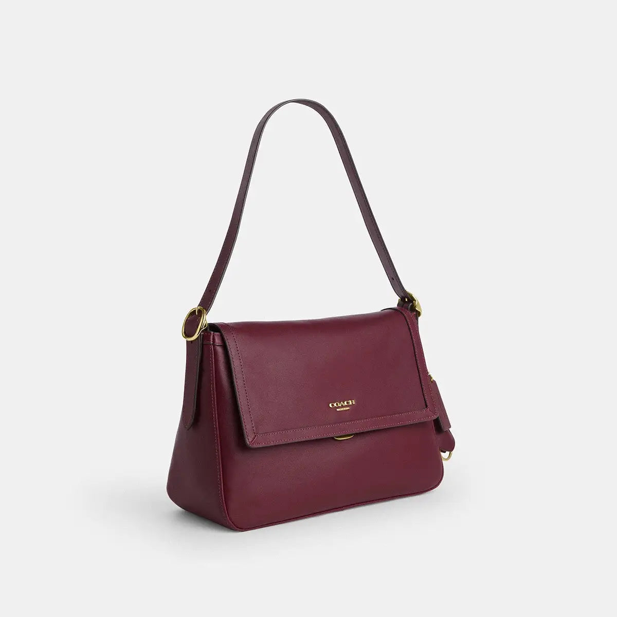 Coach Etta Flap Bag Gold/Dark Cherry