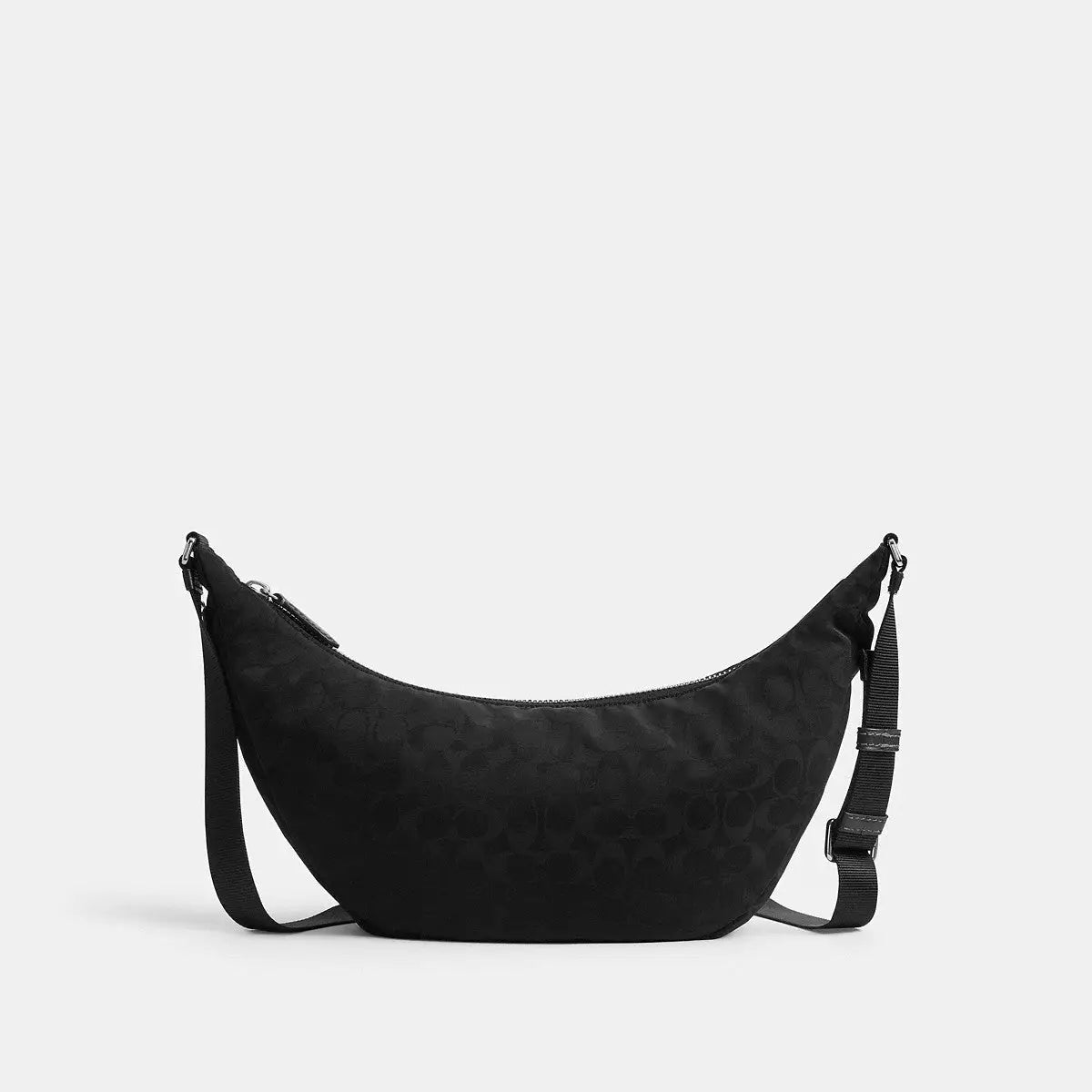 Coach Leon Sling Bag Signature Nylon Jacquard Black