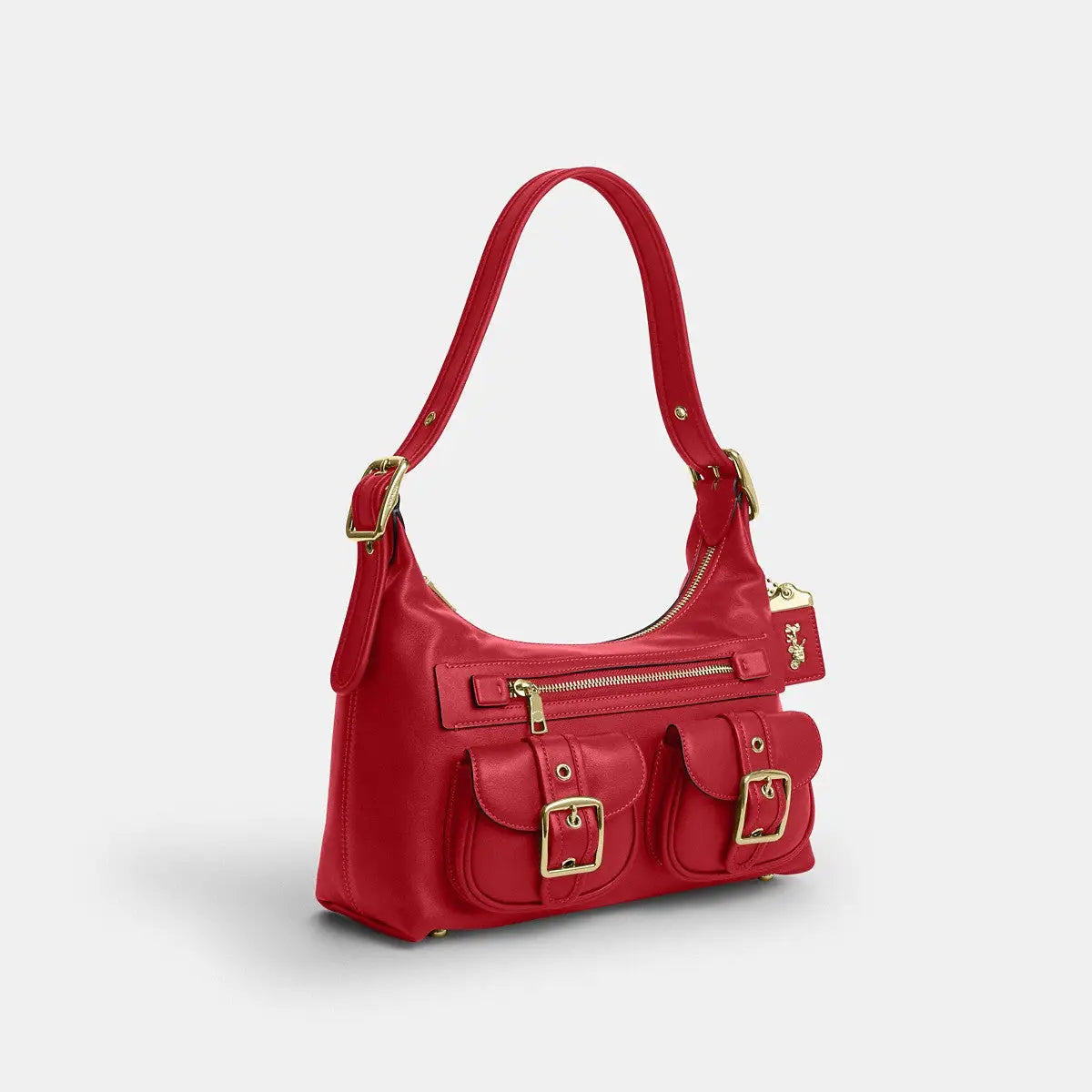 Coach Allison Zip Top Shoulder Bag Gold/Poppy