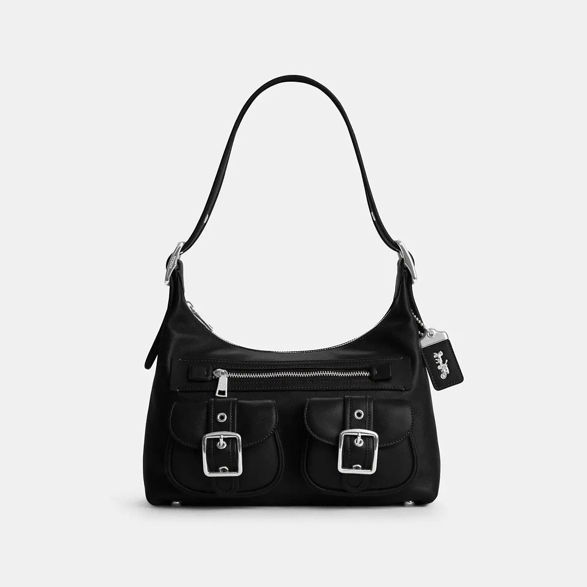 Coach Allison Zip Top Shoulder Bag Silver/Black